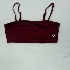 Gymshark Bandeau Sports Bra – Burgundy / Dark Red – Size S